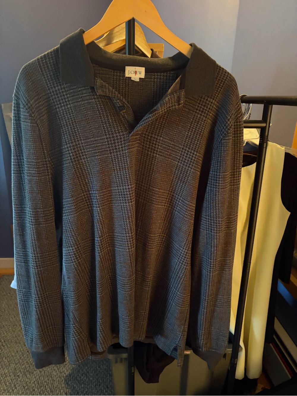 Soft J. Crew Plaid Long Sleeve Polo